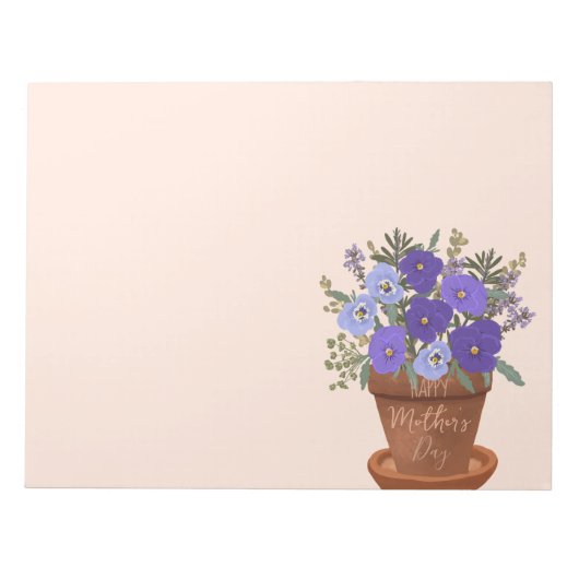 鉢植えのすみれ – 母の日 フラワーギフト ノートパッド (正面)