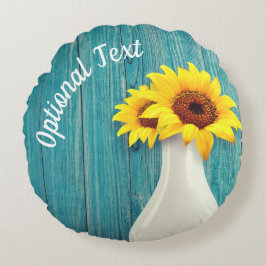 鉢植えのひまわり ラウンドクッション