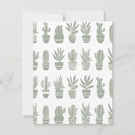 鉢植えのサボテンの観葉植物 シーズンカード (正面)