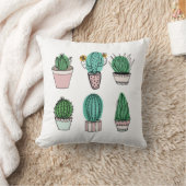 鉢植えのサボテン クッション (ブランケット)