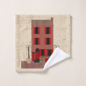 鉢植えのタオルをセットした茶色の石 バスタオルセット (ウォッシュタオル)