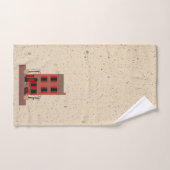 鉢植えのタオルをセットした茶色の石 バスタオルセット (ハンドタオル)