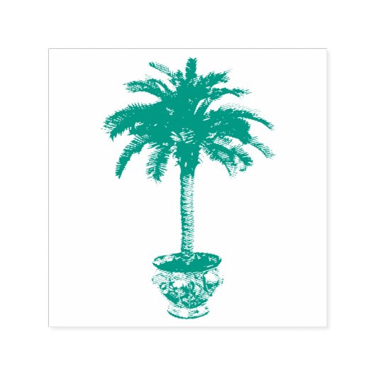 鉢植えのヤシの木 セルフインキングスタンプ (デザイン)