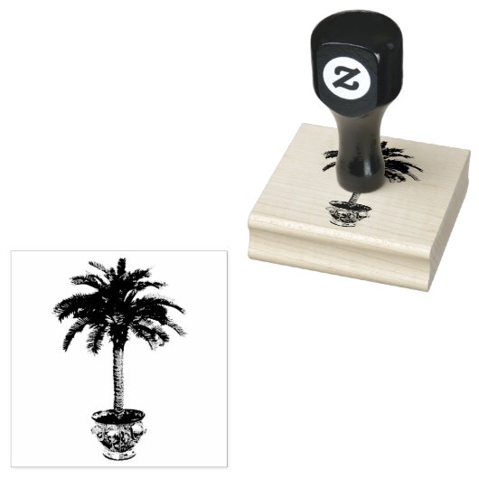 鉢植えのヤシの木 ラバースタンプ (押印)
