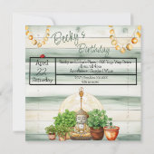 鉢植えの仏像とテントウムシ 招待状 (裏面)