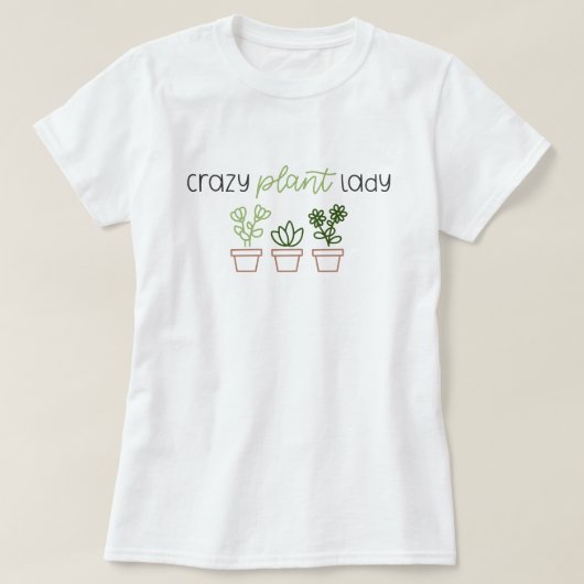 鉢植えの多肉ちゃんと可愛い"多肉女子" Tシャツ (デザイン正面)