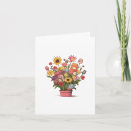 鉢植えの大きな花束のカード カード