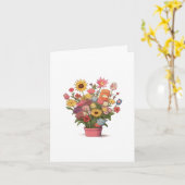 鉢植えの大きな花束のカード カード (黄色い花)
