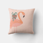 鉢植えの手を引いた熱帯性フラミンゴ クッション (裏面)