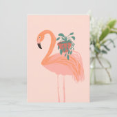 鉢植えの手を引いた熱帯性フラミンゴ 招待状 (スタンド正面)
