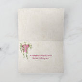 鉢植えの植物の水色の誕生日の様々な カード (内部)