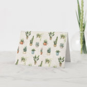 鉢植えの植物の水色の誕生日の様々な カード (正面)