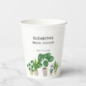 鉢植えの植物 ブライダルシャワーのグリーン カスタム 紙コップ (裏面)