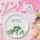鉢植えの植物 ブライダルシャワーのグリーン 個人仕様 ペーパープレート (パーティー)