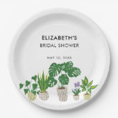 鉢植えの植物 ブライダルシャワーのグリーン 個人仕様 ペーパープレート (正面)