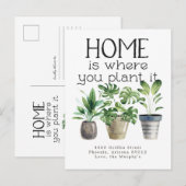 鉢植えの植物｜引越しのご報告 ポストカード (正面/裏面)