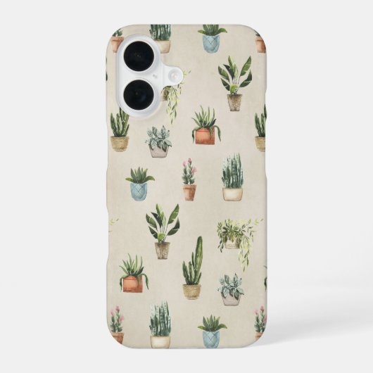 鉢植えの植物 iPhone 16ケース (裏面)