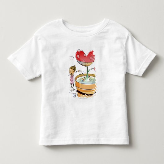 鉢植えの水やりをする人 トドラーTシャツ (正面)
