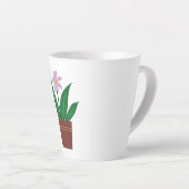 鉢植えの紫の花 カフェラテマグ (右アングル)