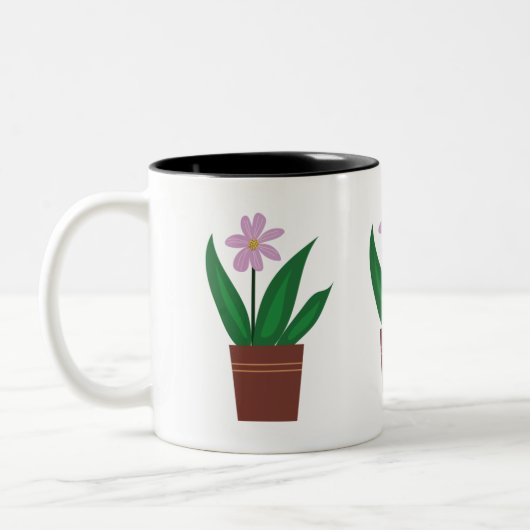 鉢植えの花 マグ (左)