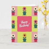 鉢植えの花 誕生日カード カード (黄色い花)