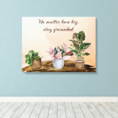 鉢植えカスタム引用文伸ばしキャンバス印刷 キャンバスプリント (インサイチュ (ウッドフロア))