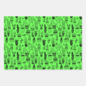 鉢植えサボテン手作りネオンギフト多肉植物 ラッピングペーパーシート (正面)