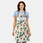 鉢植えサボテン模様 エプロン (着用した状態)