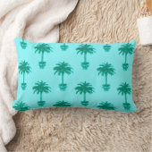 鉢植えパームツリーターコイズとアクア ランバークッション (ブランケット)