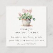 鉢植えフローラハウスプラントご注文ありがとうございます スクエア名刺 (正面)