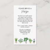 鉢植えブライダルシャワーレシピリクエストカード エンクロージャーカード (正面)
