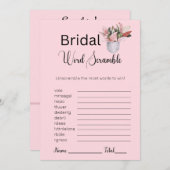 鉢植えブライダルピンクワースクランブルゲーム 招待状 (正面/裏面)