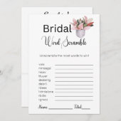 鉢植えブライダルホワイトワードスクランブルゲーム 招待状 (正面/裏面)