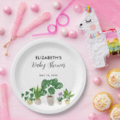 鉢植えベビーシャワー開花緑植物学 ペーパープレート (パーティー)