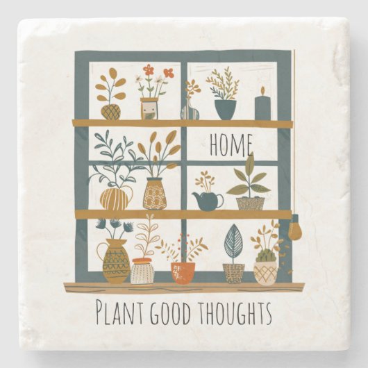 鉢植えメンタルヘルス ストーンコースター (正面)