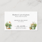 鉢植え庭の中央の水色 名刺 (裏面)