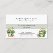 鉢植え庭の中央の水色 名刺 (裏面)