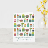 鉢植え引っ越し祝いパーティーニューホーム カード (黄色い花)