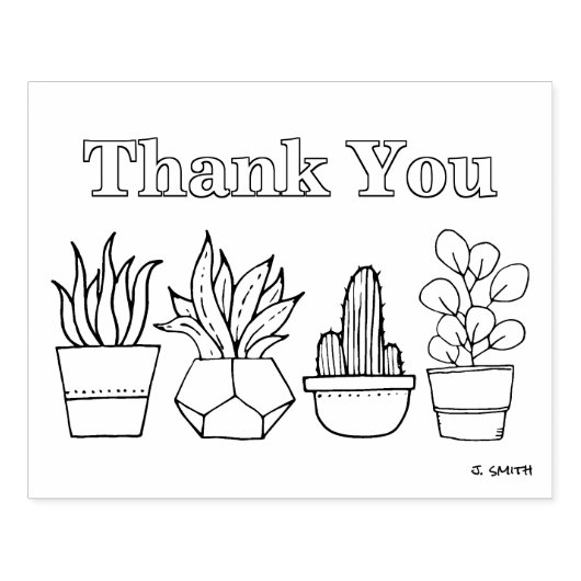 鉢植え感謝スタンプ絵画ス ラバースタンプ (インプリント)