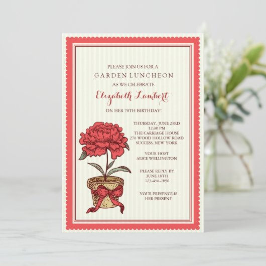 鉢植え招待状 招待状 (スタンド正面)