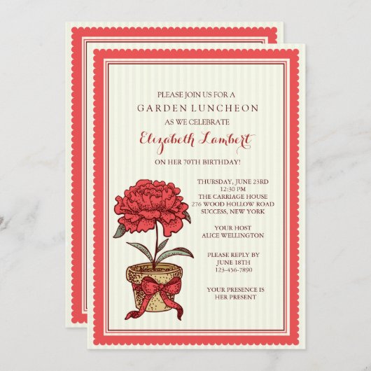 鉢植え招待状 招待状 (正面/裏面)