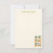 鉢植え木製ラックイラストレーションノートカード サンキューカード (正面)