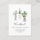 鉢植え植物引っ越しました挿入カード 名刺 (正面)