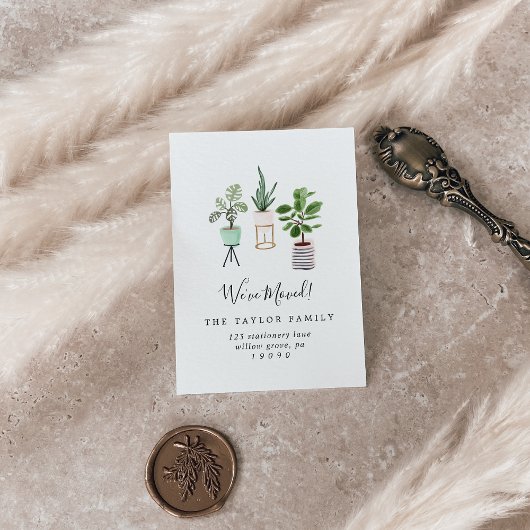 鉢植え植物引っ越しました挿入カード 名刺