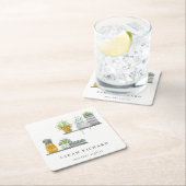 鉢植え植物水彩植物学 スクエアペーパーコースター (インサイチュ)