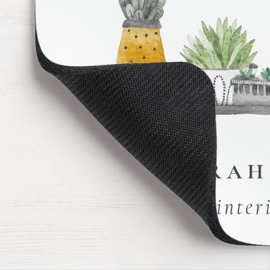 鉢植え植物水彩植物学 マウスパッド (コーナー)