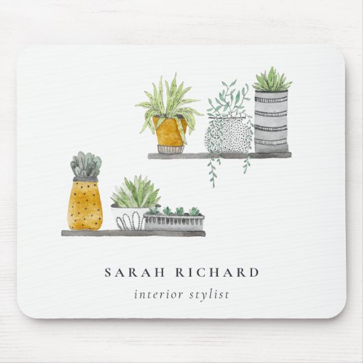鉢植え植物水彩植物学 マウスパッド (正面)