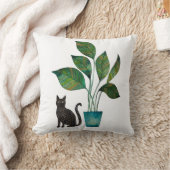 鉢植え水彩の猫 クッション (ブランケット)
