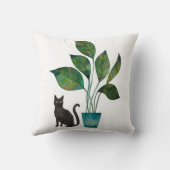 鉢植え水彩の猫 クッション (裏面)