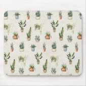 鉢植え水彩デザイン マウスパッド (正面)